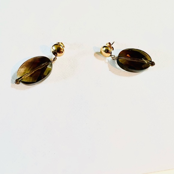 Vintage 14k Smokey topaz drop earrings. Stunning and pristine. - Picture 4 of 6